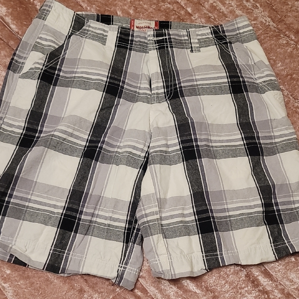 Men's 36 Mossimo Supply Co. Black and White Plaid Men's Shorts